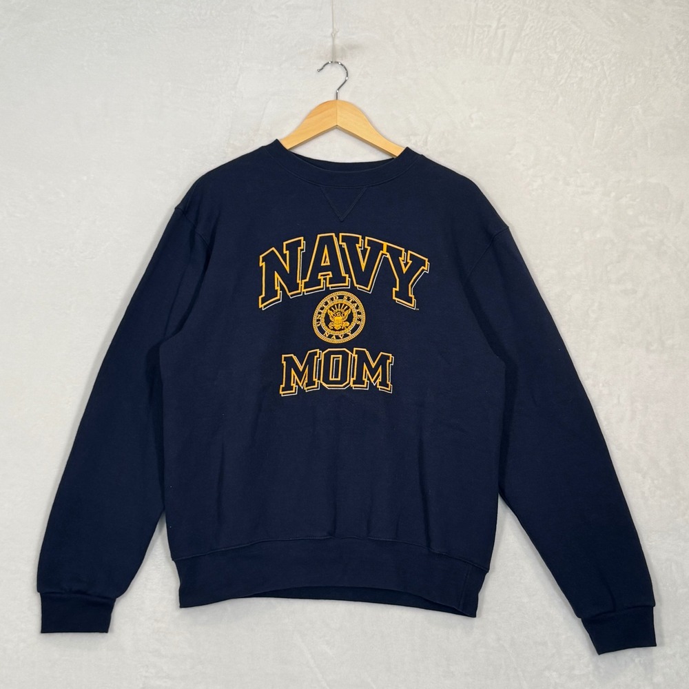 Vintage Soffe Navy Blue Navy‎ Mom Crewneck Sweatshirt Medium